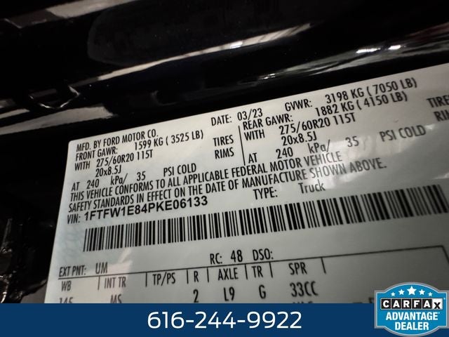 2023 Ford F-150 XLT 3.5 Liter V6 EcoBoost SuperCrew 4WD