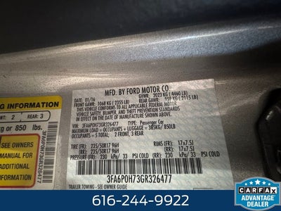 2016 Ford Fusion SE 2.5 Liter FWD