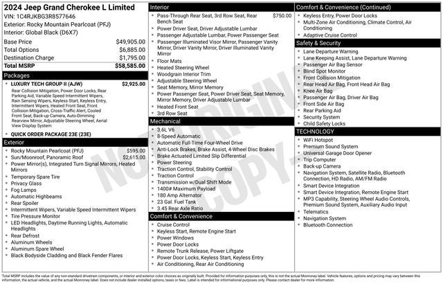 2024 Jeep Grand Cherokee L Limited 4x4