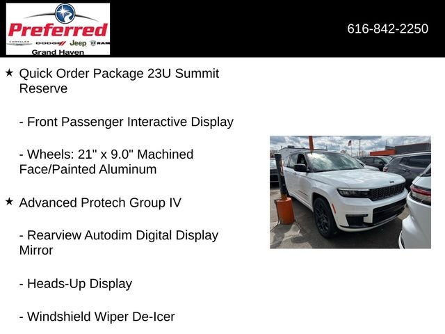 2025 Jeep Grand Cherokee L Summit 3.6 Liter V6 4WD