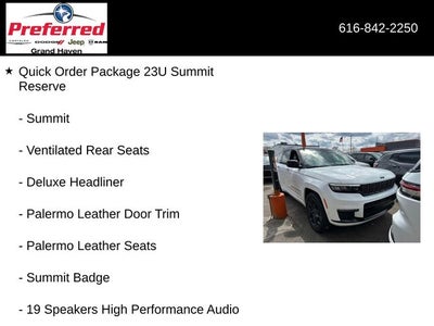 2025 Jeep Grand Cherokee L Summit 3.6 Liter V6 4WD