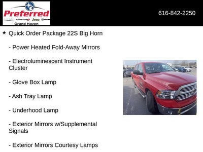 2016 RAM 1500 Big Horn 3.6 Liter V6 Crew Cab 4WD