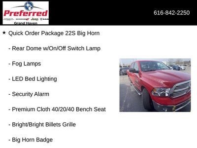 2016 RAM 1500 Big Horn 3.6 Liter V6 Crew Cab 4WD
