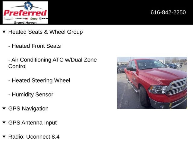 2016 RAM 1500 Big Horn 3.6 Liter V6 Crew Cab 4WD