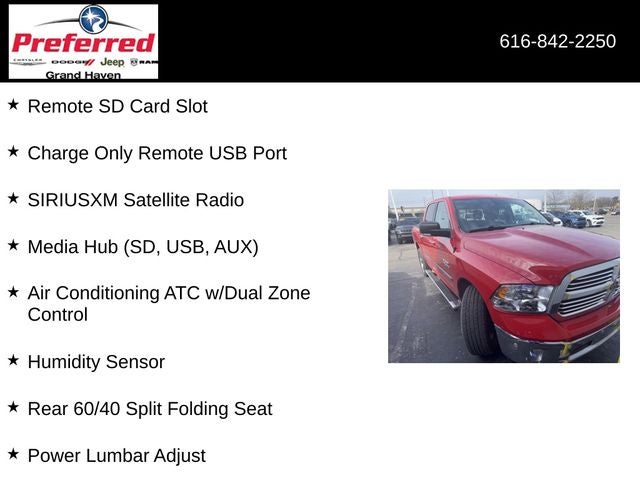 2016 RAM 1500 Big Horn 3.6 Liter V6 Crew Cab 4WD