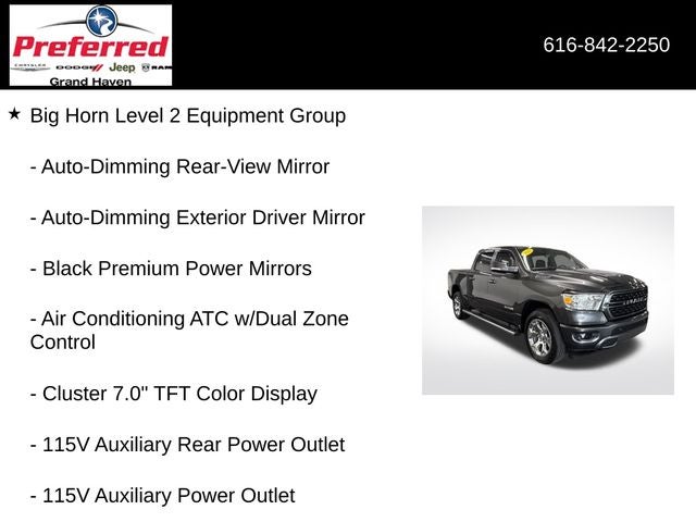 2022 RAM 1500 Big Horn Crew Cab 4x4 5'7' Box