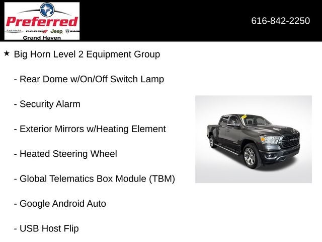 2022 RAM 1500 Big Horn Crew Cab 4x4 5'7' Box