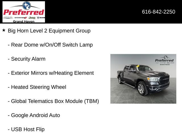 2022 RAM 1500 Big Horn Crew Cab 4x4 5'7' Box