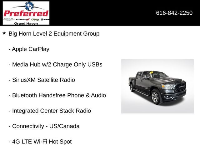 2022 RAM 1500 Big Horn Crew Cab 4x4 5'7' Box