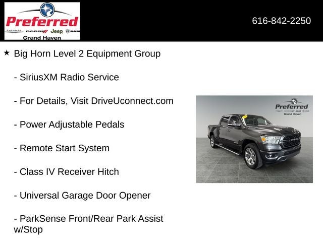 2022 RAM 1500 Big Horn Crew Cab 4x4 5'7' Box