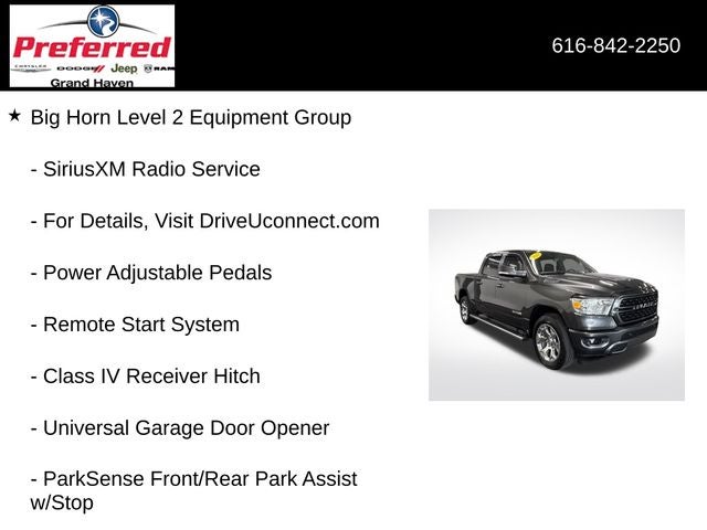 2022 RAM 1500 Big Horn Crew Cab 4x4 5'7' Box
