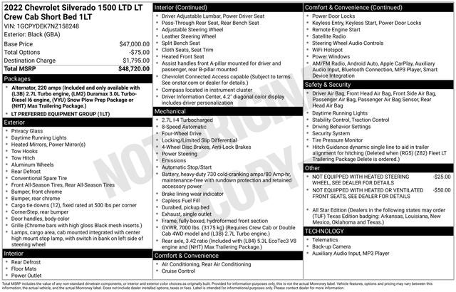 2022 Chevrolet Silverado 1500 LTD 4WD Crew Cab Short Bed LT