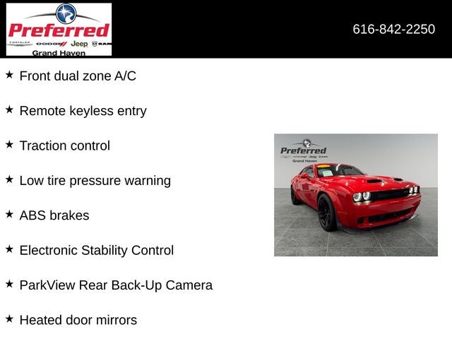 2023 Dodge Challenger SRT Hellcat Jailbreak 6.2 Liter V8 Supercharged 2D coupe RWD Automatic