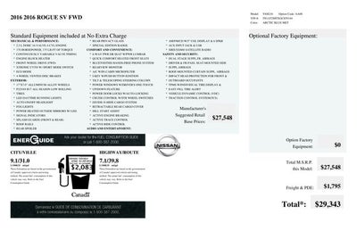 2016 Nissan Rogue SV 2.5 Liter FWD