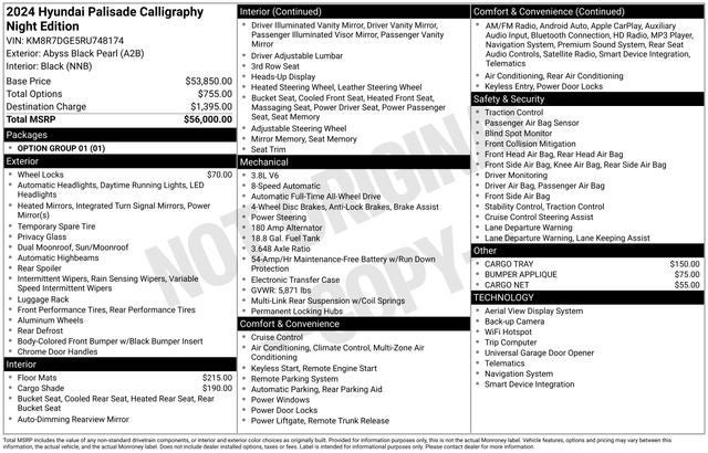 2024 Hyundai Palisade Calligraphy Night Edition